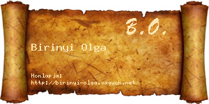 Birinyi Olga névjegykártya