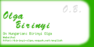 olga birinyi business card